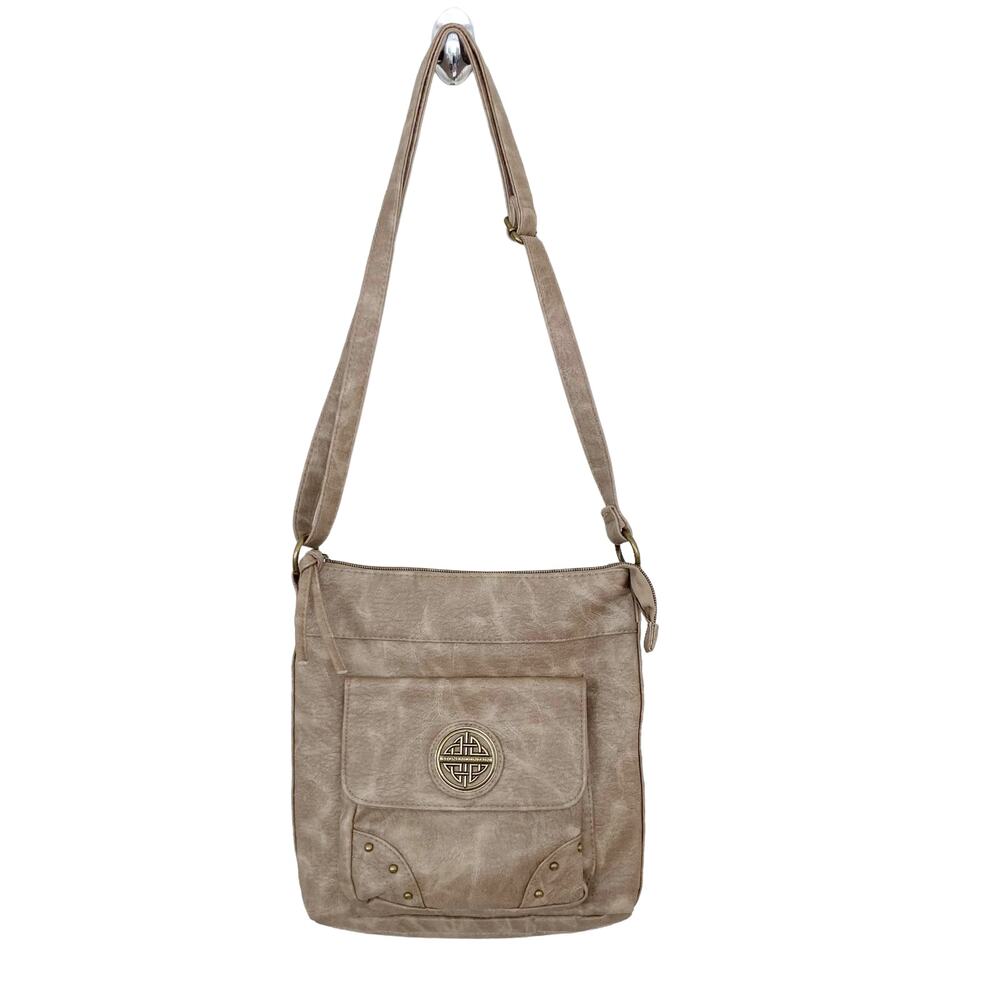 Stone Mountain Tan Faux Leather Crossbody Bag